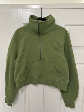 lululemon athletica Green Half-Zip Funnel Neck Scuba Sweatshirt